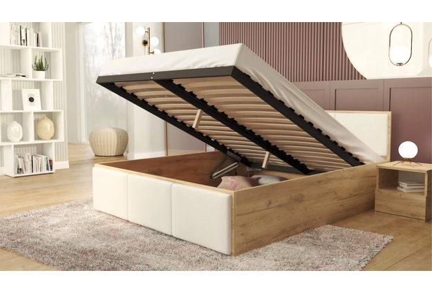 Postel Panama Soft 140 x 200 cm s výklopným roštem a úložným prostorem