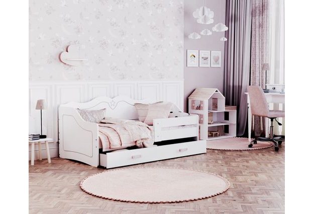 Dětská postel s úložným šuplíkem a zábranou Lili 80x180 cm + rošt ZDARMA