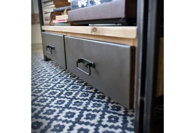 TV stolek Steel wood se dvěma šuplíky