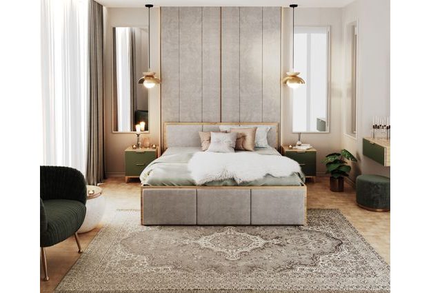 Postel Panama Soft 120 x 200 cm s výklopným roštem a úložným prostorem