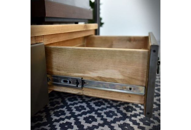 TV stolek Steel wood se dvěma šuplíky