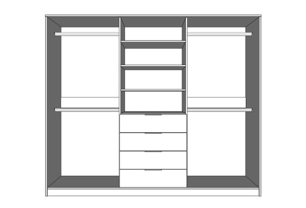 Šatní skříň Galaxy 230 cm