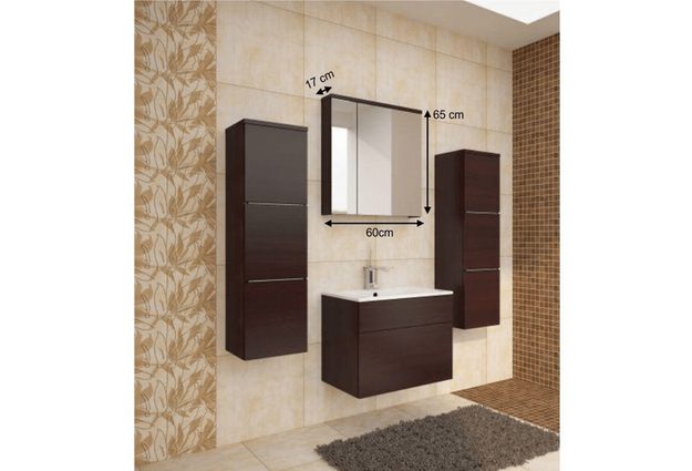 Skříňka se zrcadlem, wenge, MASON