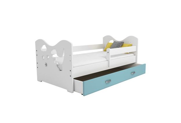 Dětská postel Micky 80x160 cm, dinosaur s roštem a šuplíkem ZDARMA