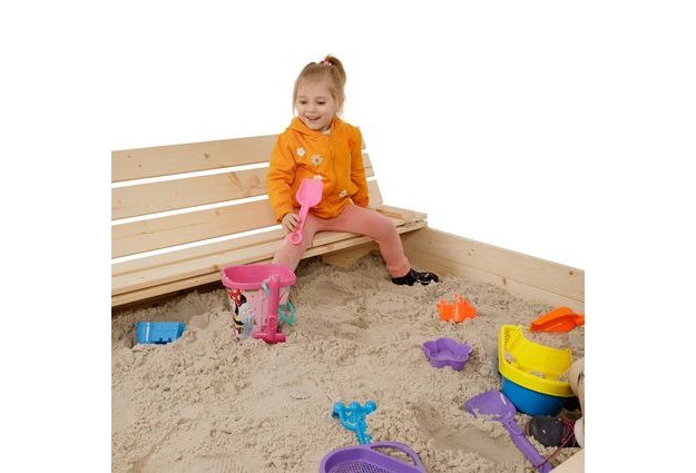 Dřevěné pískoviště Sunny 150 cm ze surového borovicového dřeva