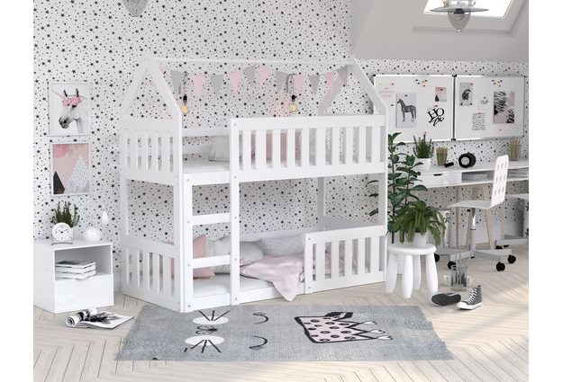 Dětská dvoupatrová postel Domek Mini 80x190 cm - perfektní místo pro odpočinek dětí