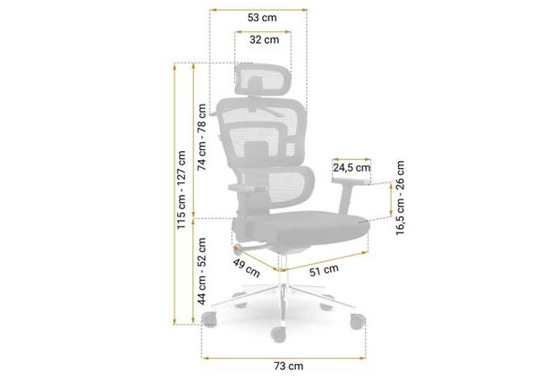 Rozměry kancelářské židle