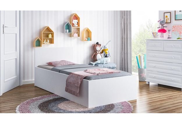 Vyvýšená postel Mary 90 x 200 cm + sendvičová matrace + rošt