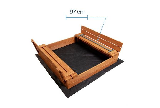 Impregnované dřevěné pískoviště Sunny 120 cm s lavičkami a víkem