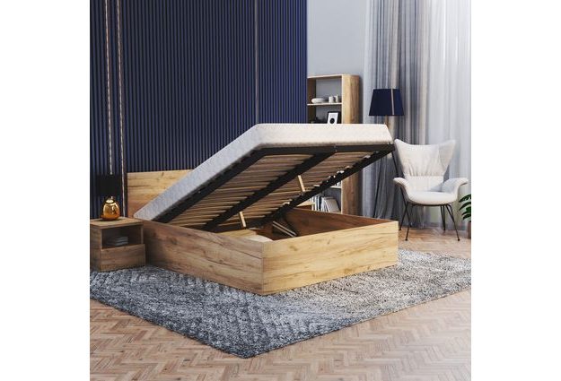 Postel Panama 120 x 200 cm s výklopným roštem a úložným prostorem