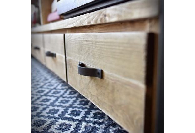 Tv stolek Steel Wood s šuplíky