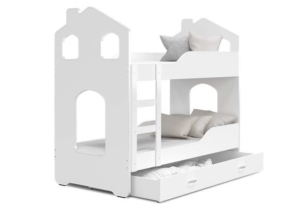 Patrová postel Domek Dominik s šuplíkem 160 x 80 cm + rošt ZDARMA