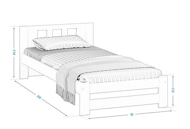 Bílá postel Terra 90 x 200 cm