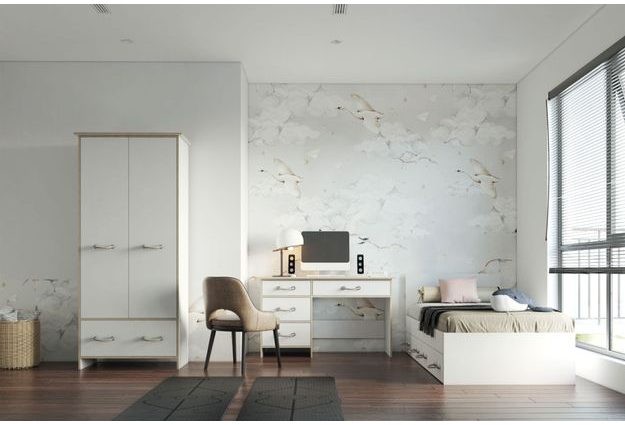 Postel Kosmo se šuplíkem 90 x 200 cm, rám z masivního dřeva + rošt v ceně