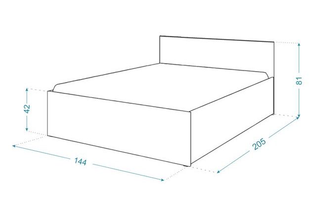 Postel Panama 140 x 200 cm s výklopným roštem a úložným prostorem