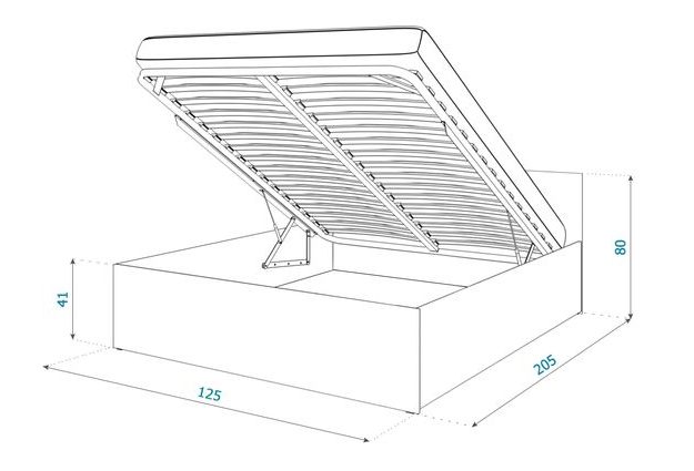 Postel Panama 160x200 cm s výklopným roštem a úložným prostorem