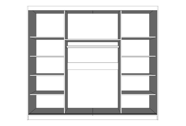 Šatní skříň ALBA I 250 cm se zrcadlem
