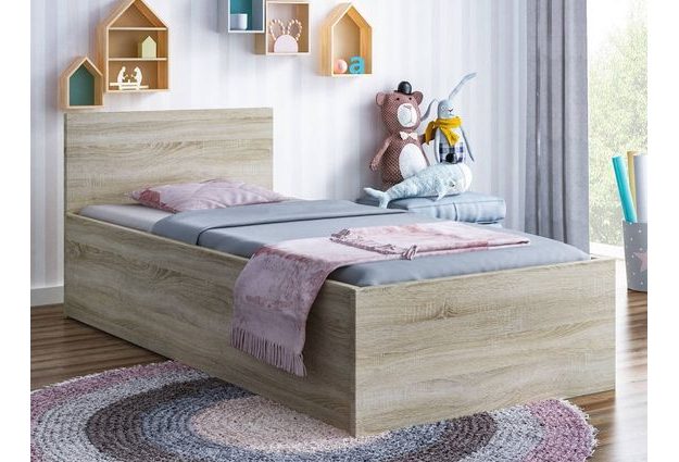 Vyvýšená postel Mary 90 x 200 cm + sendvičová matrace + rošt