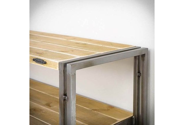 TV stolek Steel wood se dvěma šuplíky