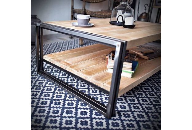 Kovový konferenční stolek STEEL WOOD