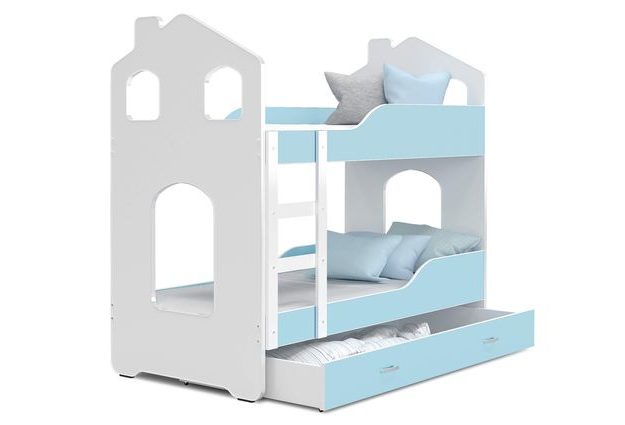 Patrová postel Domek Dominik s šuplíkem 190 x 80 cm + rošt ZDARMA