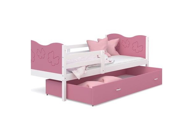 Stylová postel Max P 80x190 cm se srdíčkem, vláčkem nebo motýlkem na čele