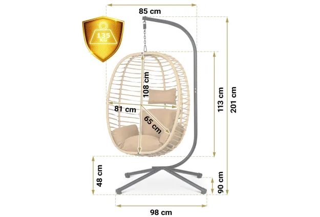 Zahradní závěsné křeslo Belloro