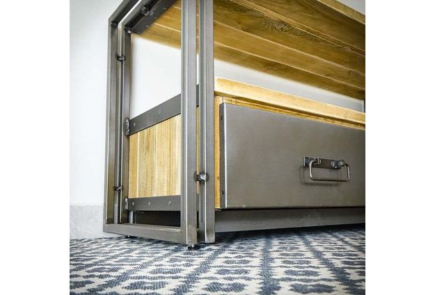 TV stolek Steel wood se dvěma šuplíky