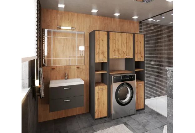 Velká koupelnová sestava s regálem na pračku Stivo 1