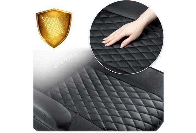 Detail kancelářské židle Verona – měkký sedák a bederní polštář