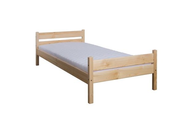 Borovicová postel LK157 90 x 200 cm - surové dřevo