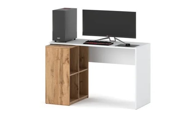 Rohový psací stůl s regálem Stivio