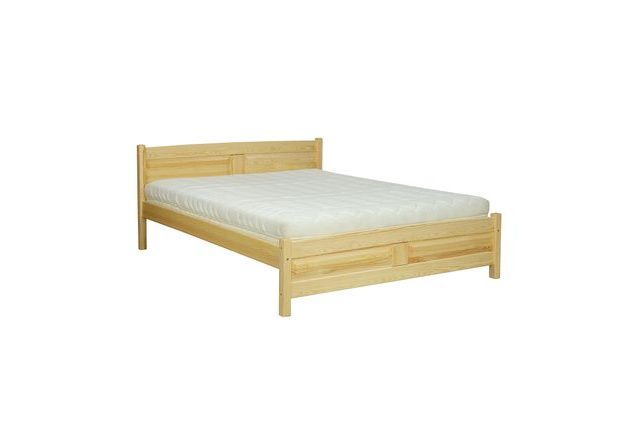 Vyvýšená borovicová postel LK104 200 x 200 cm - surové dřevo