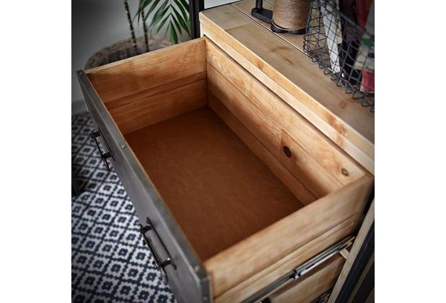 Regál s šuplíky Steel wood