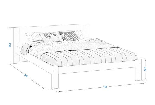 Bílá postel Serena 140 x 200 cm