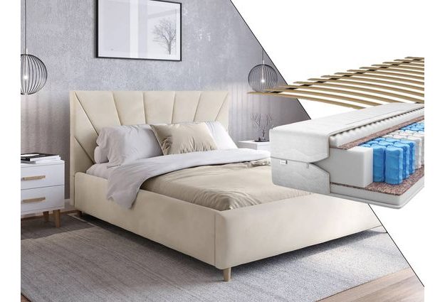 Čalouněná postel Sandy 3 160 x 200 cm s matrací a roštem