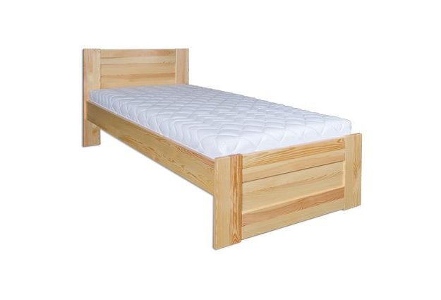 Borovicová postel LK121 80 x 200 cm - surové dřevo