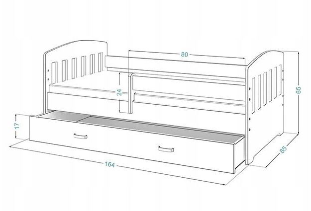 Set dětská postel Micky 6 80x160 cm + matrace + rošt