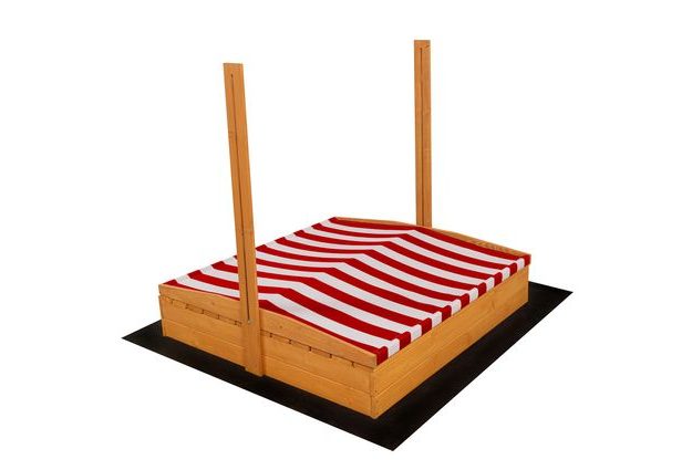 Dřevěné uzavíratelné pískoviště pro děti s lavičkami a stříškou, impregnované pro ochranu před nepříznivými povětrnostními vlivy, ideální na zahradu