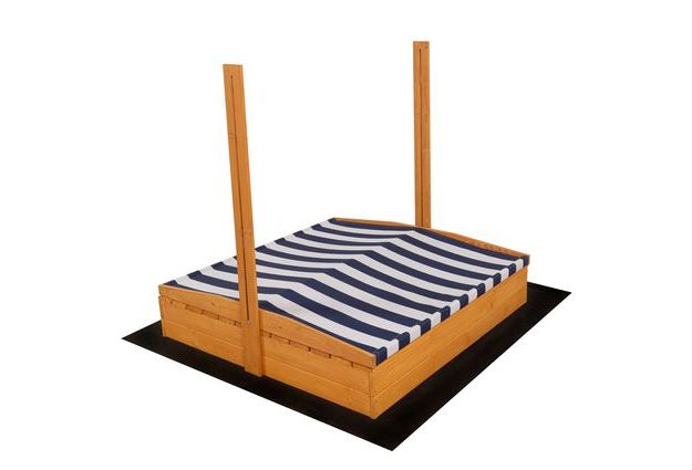 Uzavíratelné pískoviště pro děti s lavičkami a stříškou, impregnované pro ochranu před vlhkostí a zajištění bezpečného hraní na zahradě