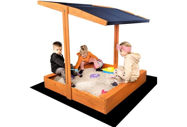 Dřevěné uzavíratelné pískoviště s lavičkami a stříškou, impregnované pro dlouhou životnost a ochranu před nepříznivými povětrnostními vlivy