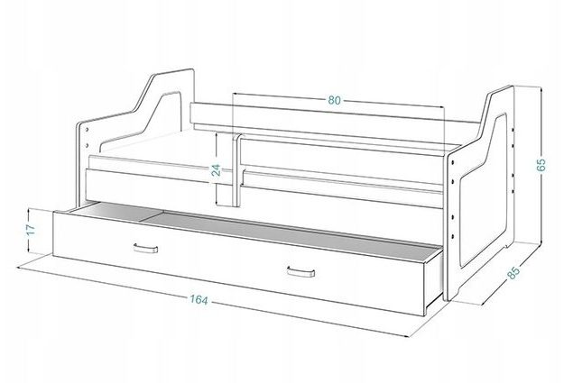 Dětská postel s šuplíkem Micky 4 80x160 cm + rošt ZDARMA