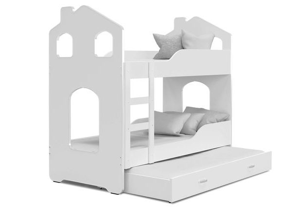 Patrová postel Domek Dominik 3 s přistýlkou 190 x 80 cm + rošt ZDARMA