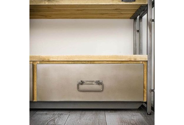 TV stolek Steel wood se dvěma šuplíky