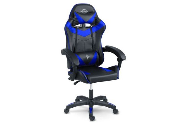 Modrá herní židle Draknor – boční pohled