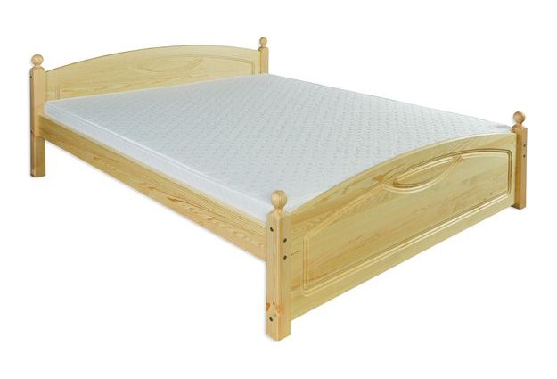 Vyvýšená borovicová postel LK103 140 x 200 cm - surové dřevo