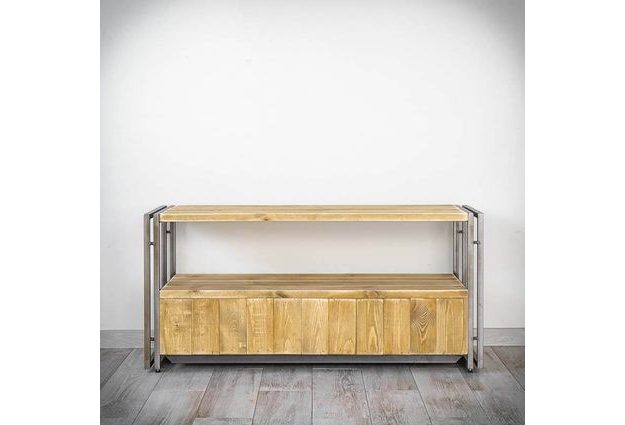 TV stolek Steel wood se dvěma šuplíky