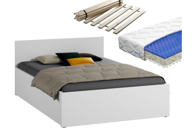 Vyvýšená postel Mary 120 x 200 cm + sendvičová matrace + rošt