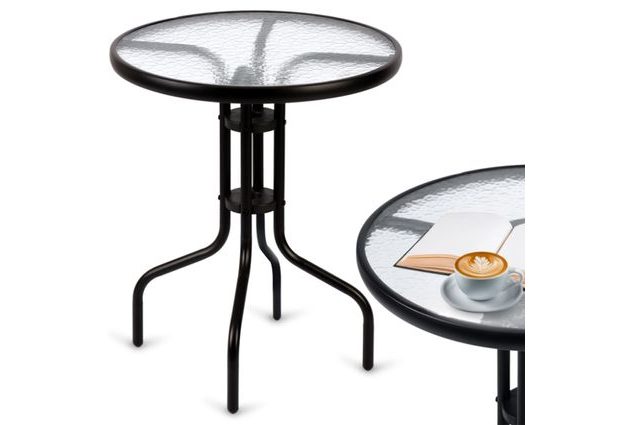 Kulatý stůl s deskou z tvrzeného skla – stabilní a snadno udržovatelný