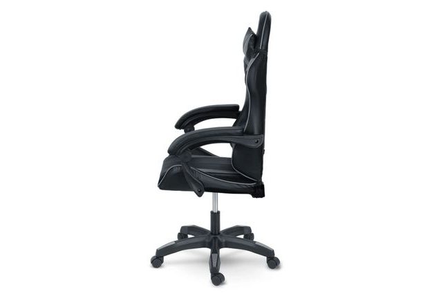 Šedá herní židle Draknor – boční pohled“